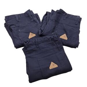 Lot of‎ 3 Bulwark FR Flame Resistant Navy Blue Work Pants Mens 38-37U 37x30